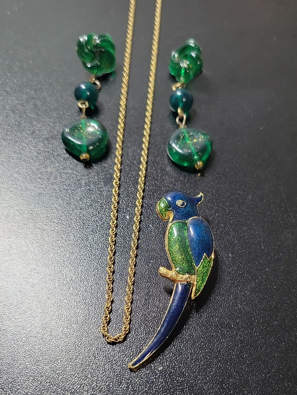 Vintage-Inspired Green and Blue Jewelry Lot